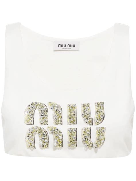 miu miu white top|miumiu vest for women.